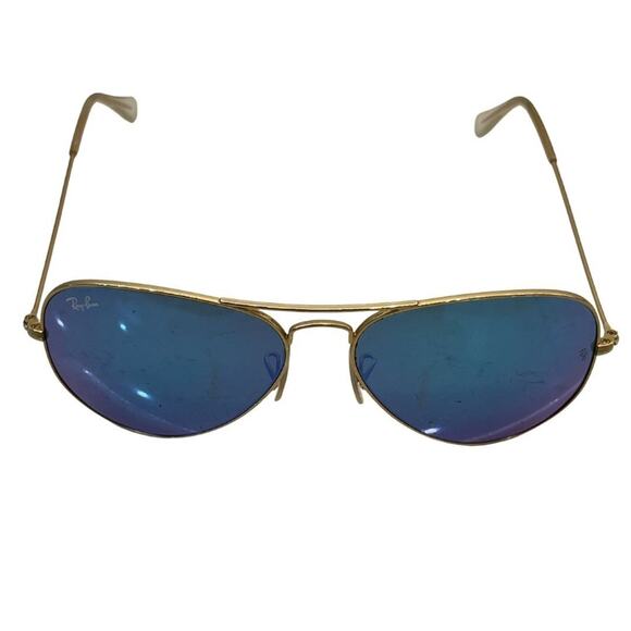 Ray-Ban Unisex Gold Blue Aviator Sunglasses RB3025 112/17 58-14 Light Scratches - Picture 1 of 7